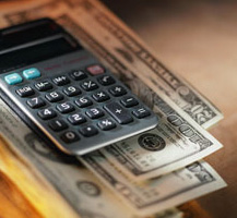 image of calculator and money