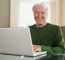 image of old man on laptop